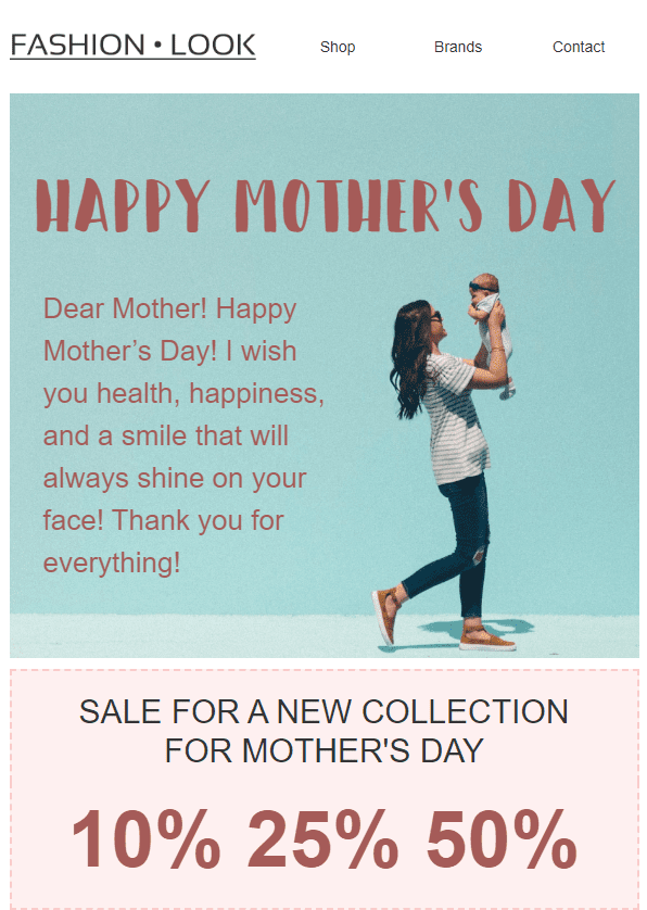 Mother's Day Email Examples with a Gift Idea