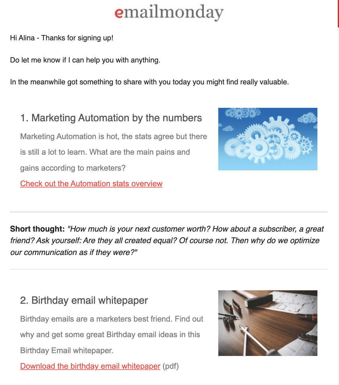 Newsletter about marketing and email solution