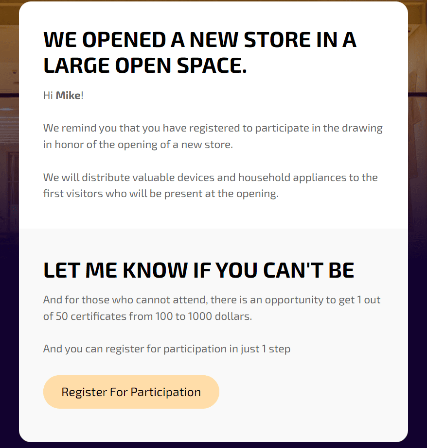 Notification email example _ New store