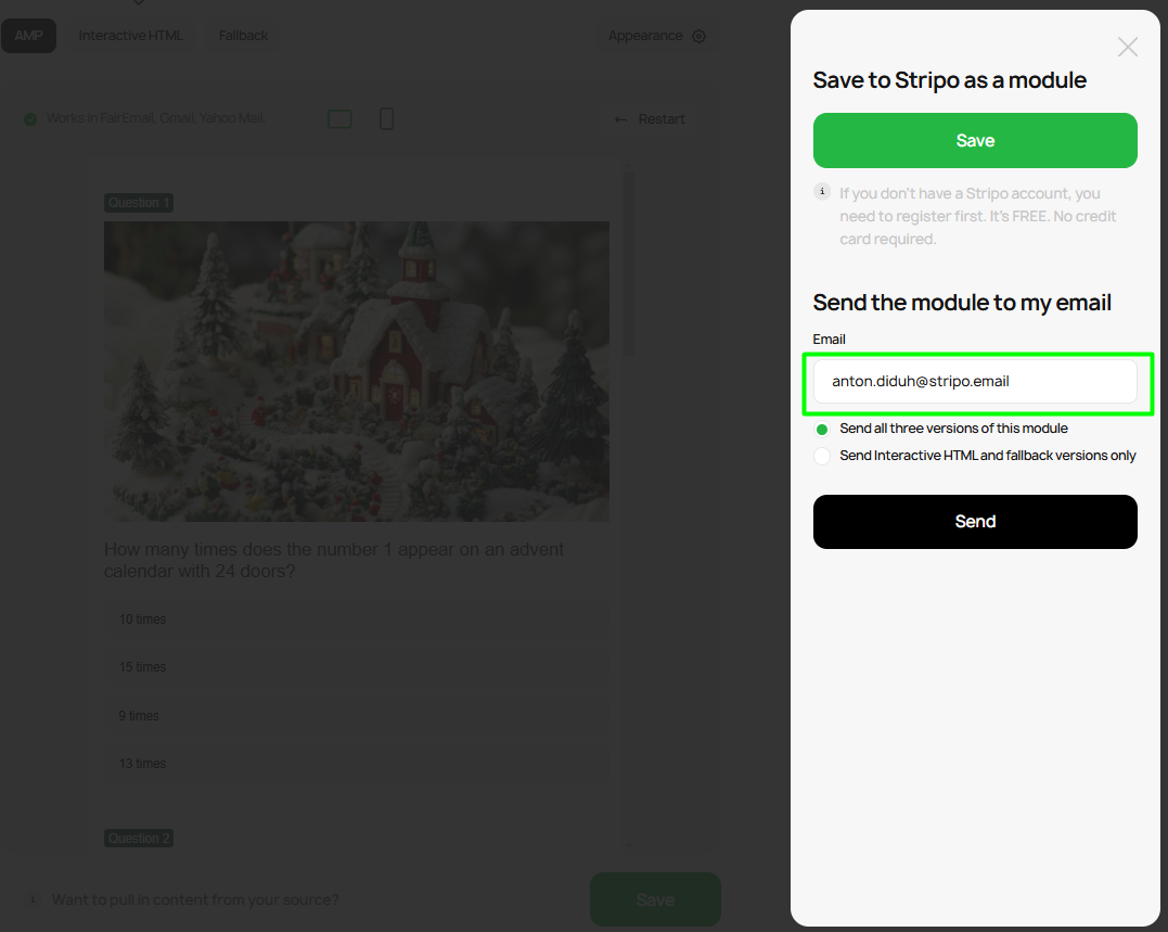 Pasting email address