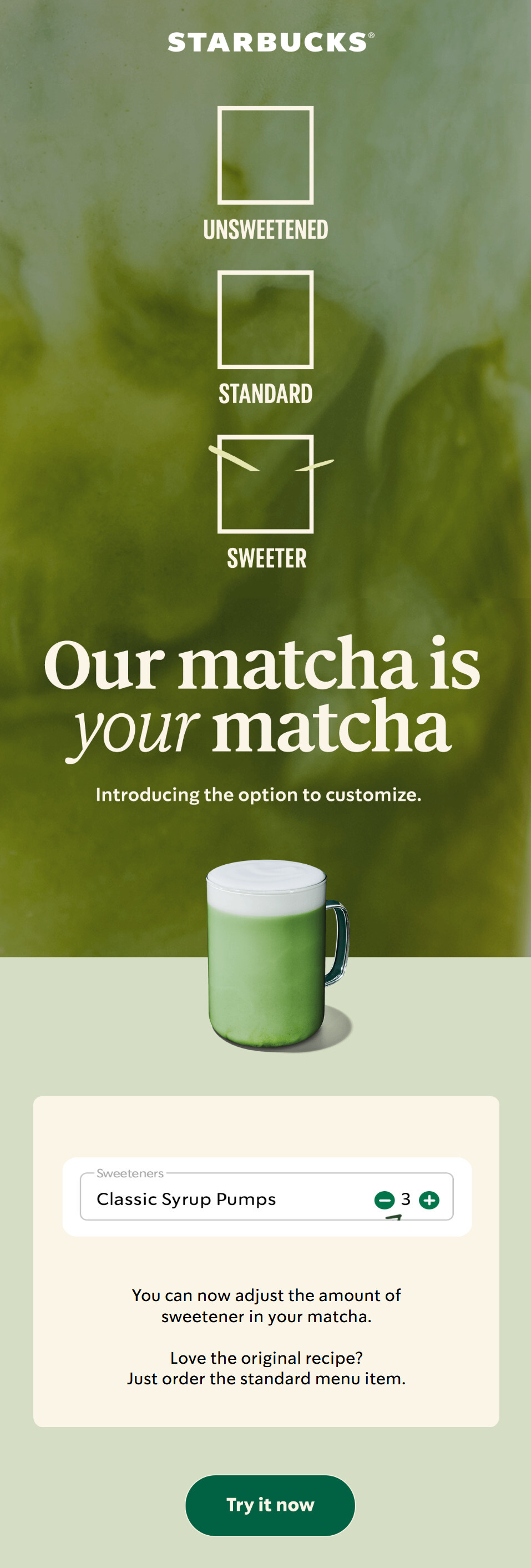 Personalized emails from Starbucks