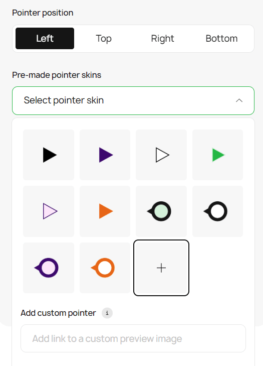 Pointer Skins Settings