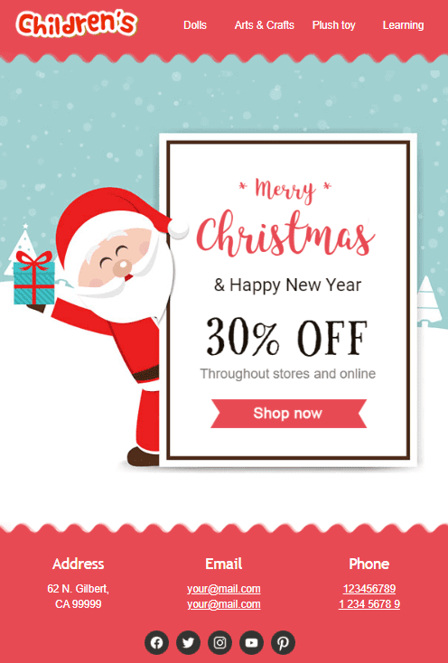Professionally Designed Email Template for Your Holiday Campaign