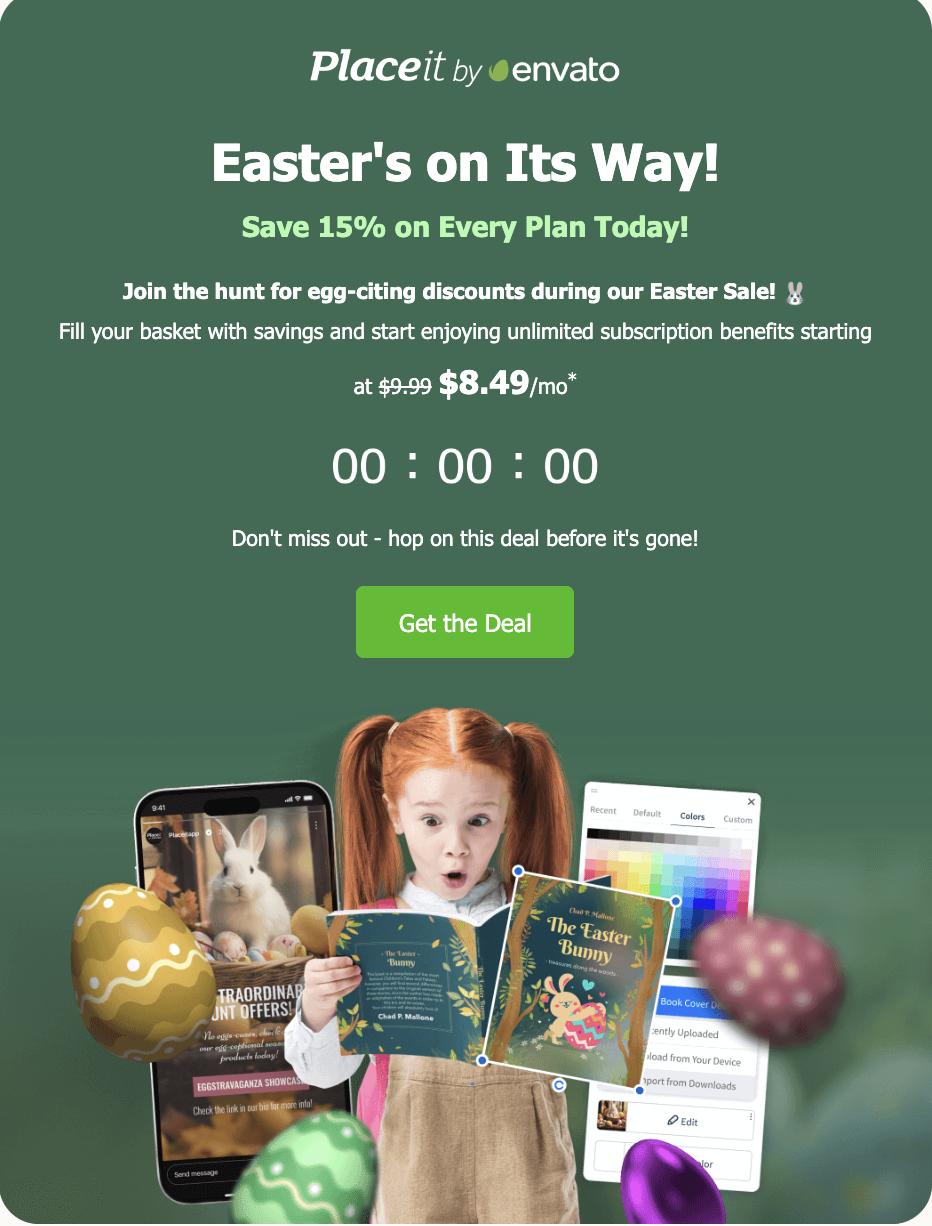 Promo email with countdown timer