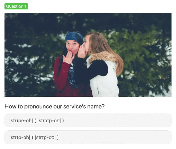 Questionnaire game example