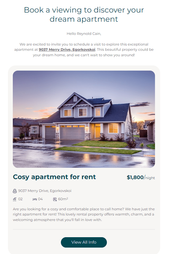 Email Template Example for the Real Estate Industry