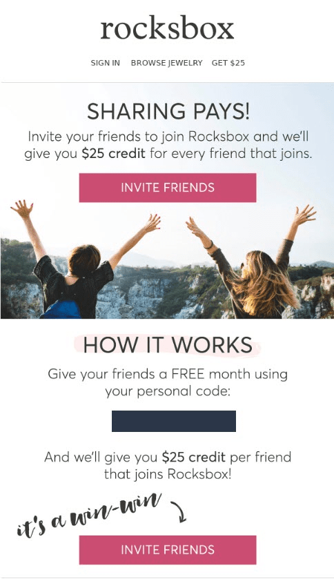 Referral program email