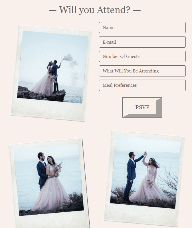 Rastreamento de RSVP no seu e-mail de casamento