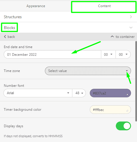 Setting Up a Countdown Timer