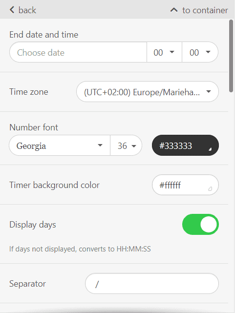 Setting Up a Countdown Timer