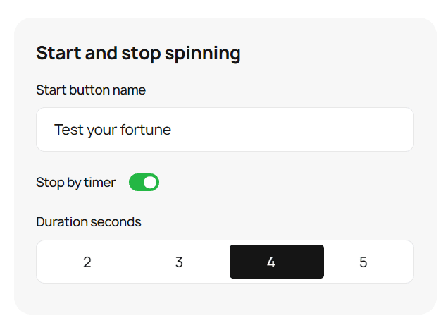 Stop by Timer Settings