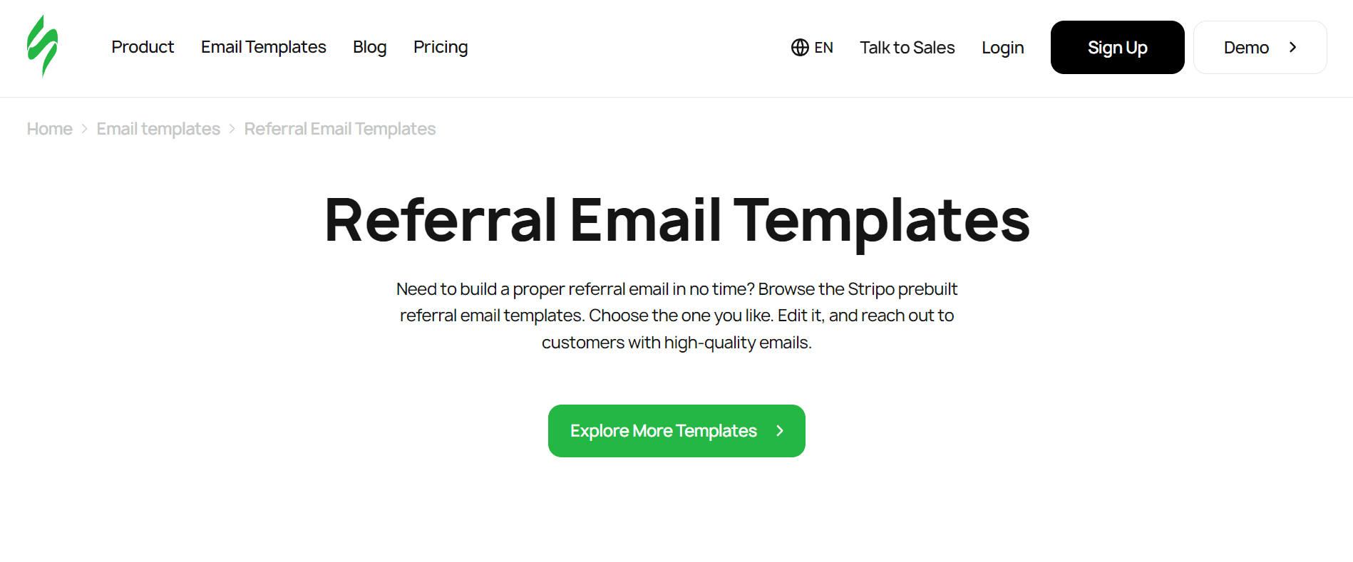 Stripo email referral incentive 