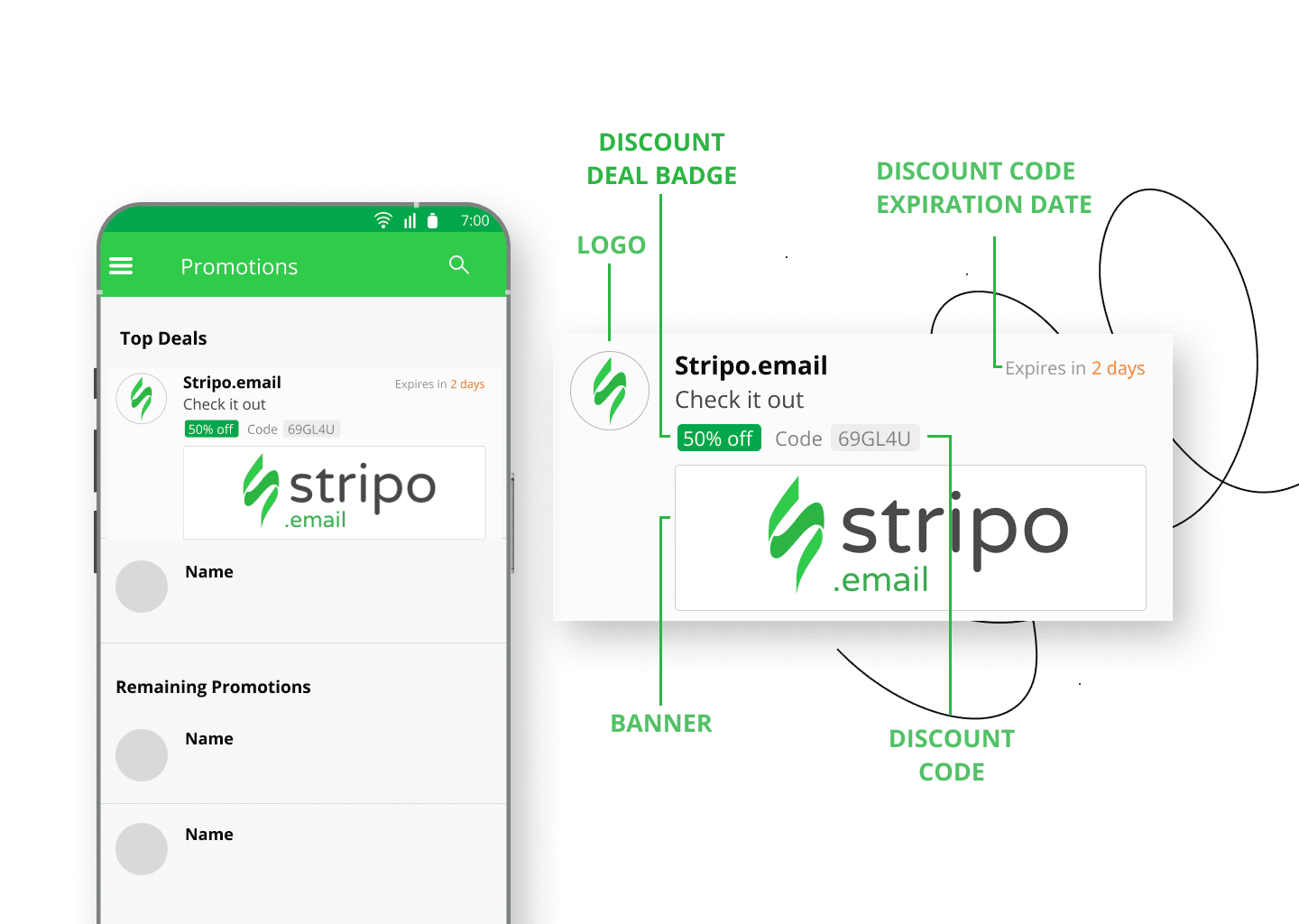 Приклад промо-вкладок у Stripo