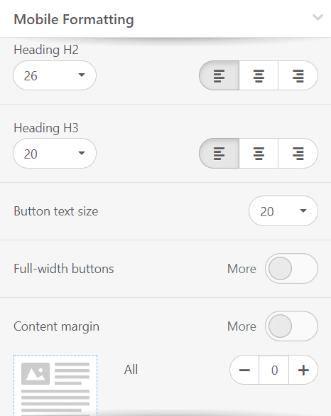 Stripo Mobile Formatting