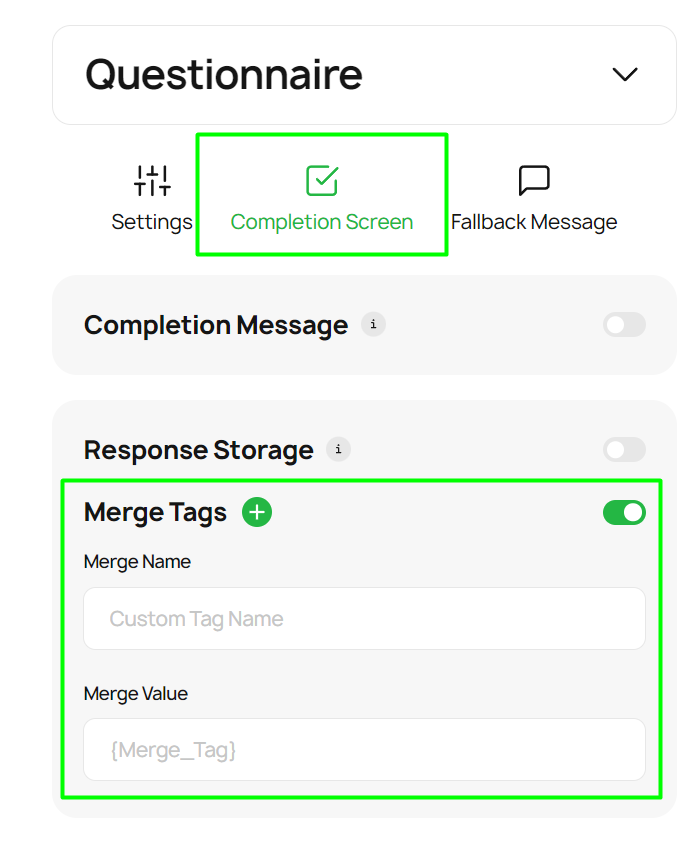 Stripo Questionnaire generator _ Merge tags