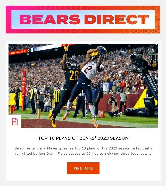 Super Bowl Sunday Email Campaigns for a Football Fan