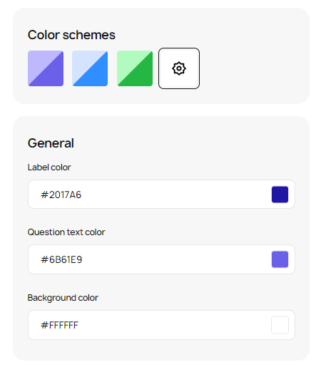 Adjust quiz colors