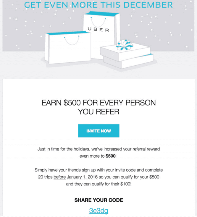Uber referral email