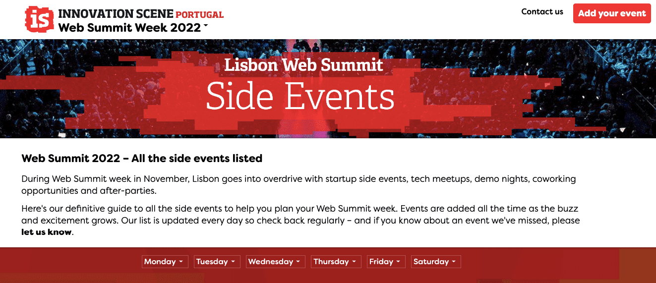 Web Summit 2022 _ Side Events