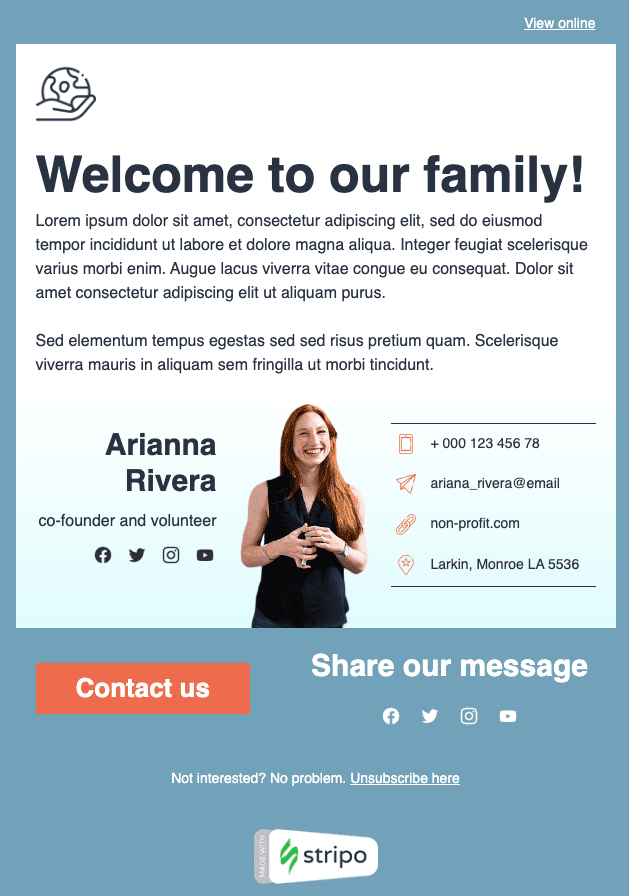 Welcome Email Template with a Company Name 