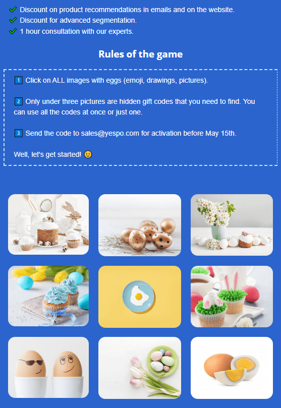 Yespo Easter Email Gamification