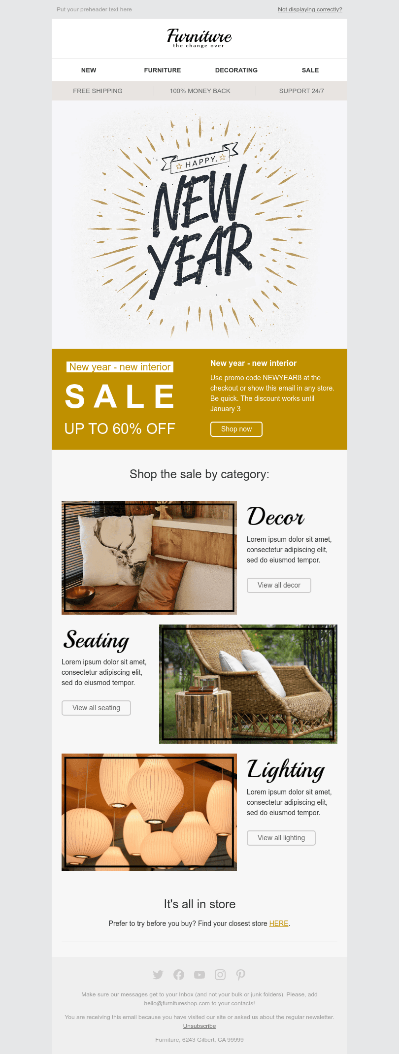 Stylish Interior Email Template by Liubov Rolenko Stripo email