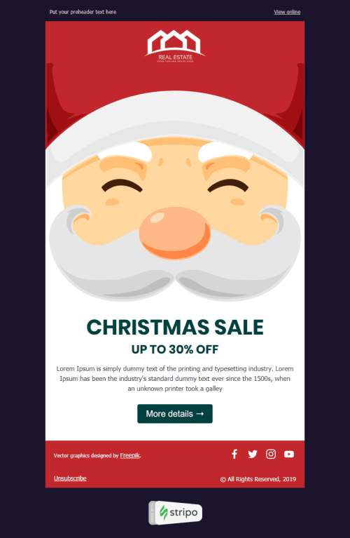 23 Christmas Email Templates  Free Christmas HTML Email Template Inside Holiday Card Email Template