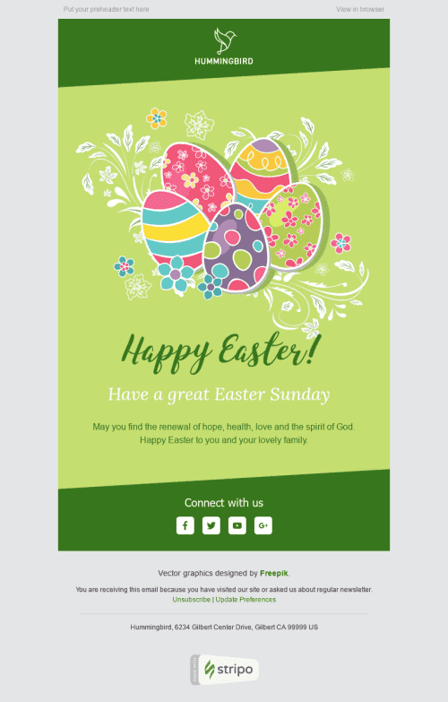 Easter Email Template "Spring Mood" for Webinars industry desktop view