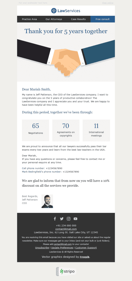 Thank You Email Template from stripo.email