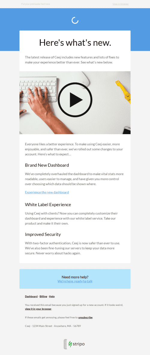 Product Update Email Template "Latest Release" for Software & Technology industry desktop view