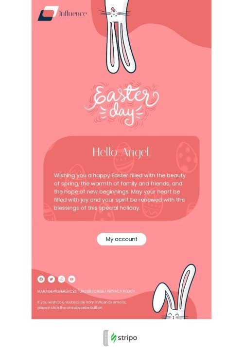 Plantilla de correo electrónico «Día de Pascua» de Semana Santa para la industria de negocios Vista de escritorio