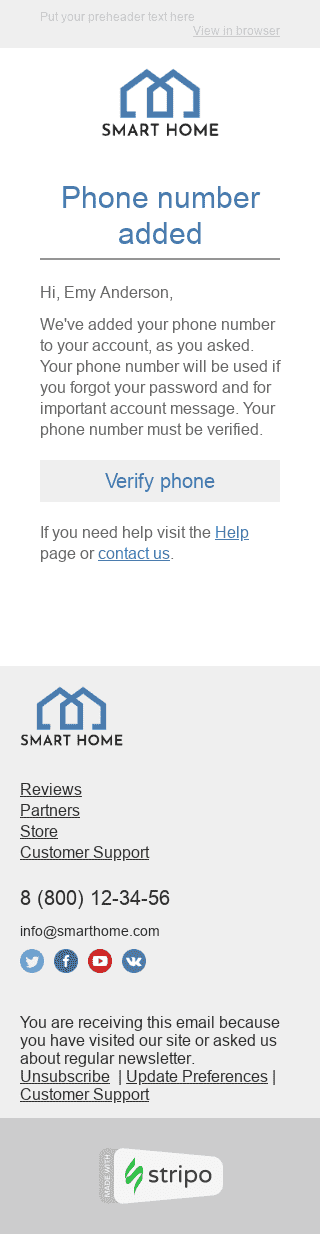 Confirmation Email Template "Necessary Security" for Furniture, Interior & DIY industry mobile view