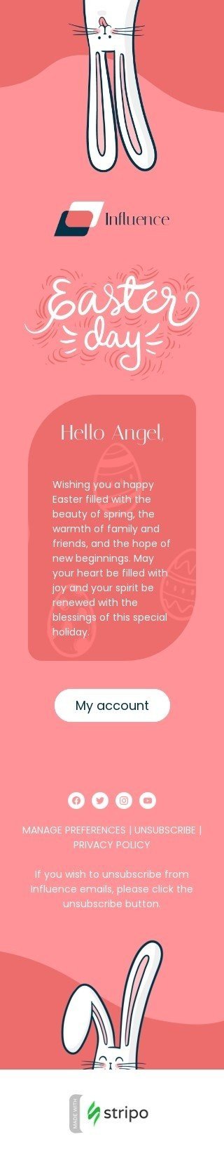 Шаблон листа до свята Великдень «Великодній день» для індустрії «Бізнес» мобільний вигляд