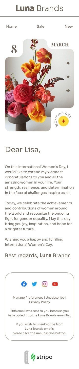 Modèle de courrier électronique Journée de la femme «Géométrie des fleurs» pour le secteur business Affichage mobile