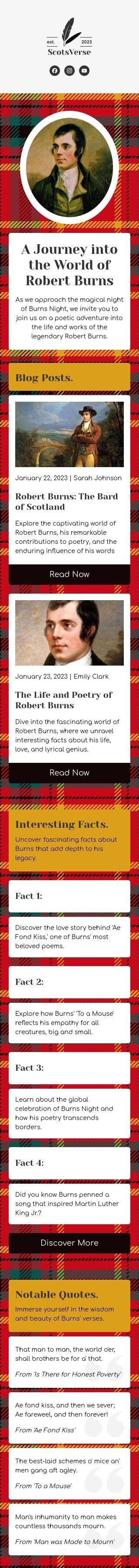 Burns Night email template "World of Robert Burns" for publications & blogging industry mobile view
