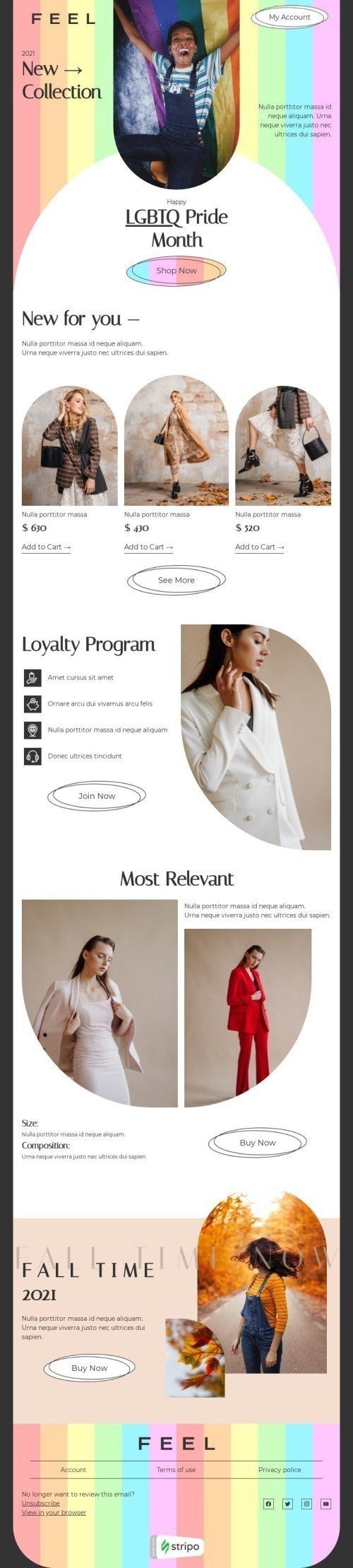 LGBTQ Pride Month Email Template "New for you" for Fashion industry mobile view