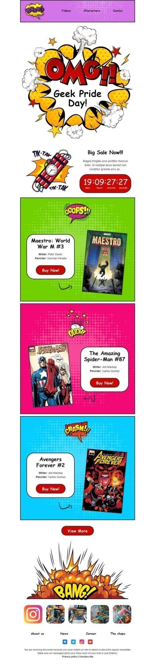 Geek Pride Day Email Template "Announcing Big Sales in Video Games" for Hobbies industry mobile view