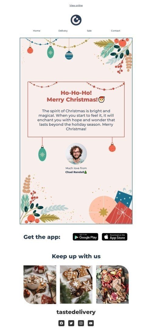 Christmas email template "The spirit of Christmas" for nonprofit industry desktop view