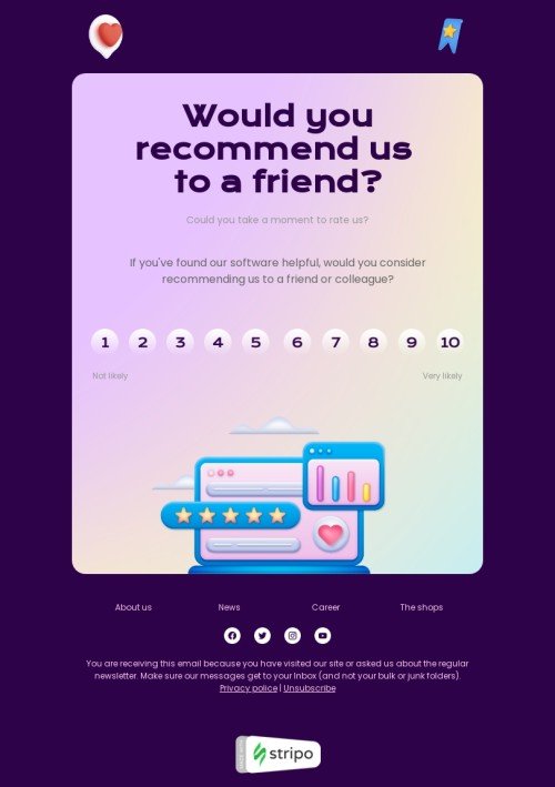 SaaS email template "Could you take a moment?" for business industry desktop view