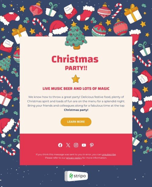 Modèle de courrier électronique Noël «Miracles à Noël» pour le secteur HR Affichage mobile