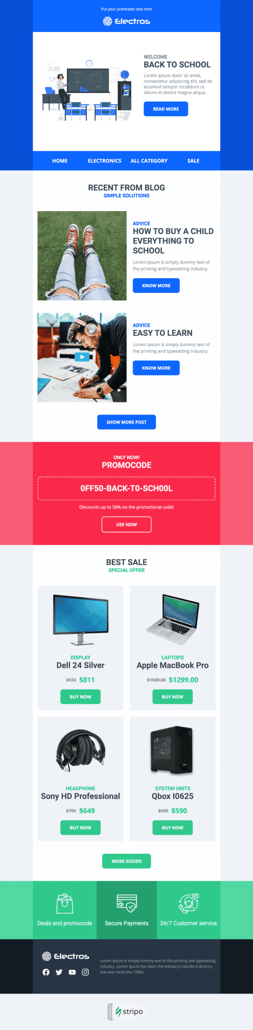 Back to School Email Template «Path to knowledge» for Gadgets industry desktop view