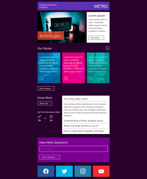 Survey & Feedback Email Template «Survey & Feedback» for Software & Technology industry mobile view