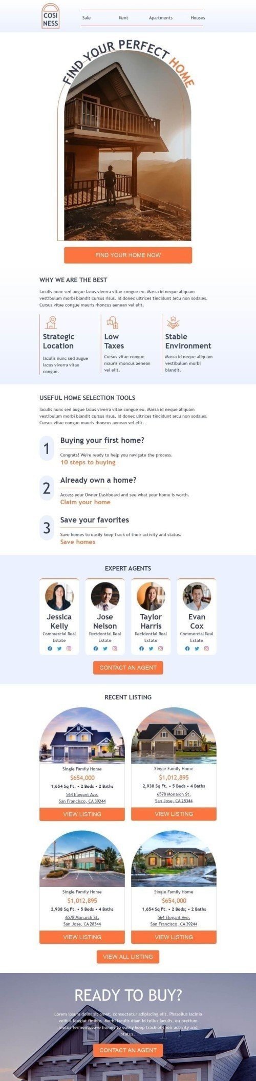 Promo Email Template «Ready to buy?» for Real Estate industry mobile view